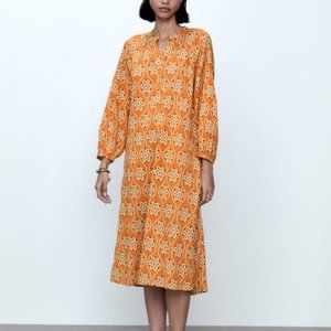 Zara Printed Midi Dress